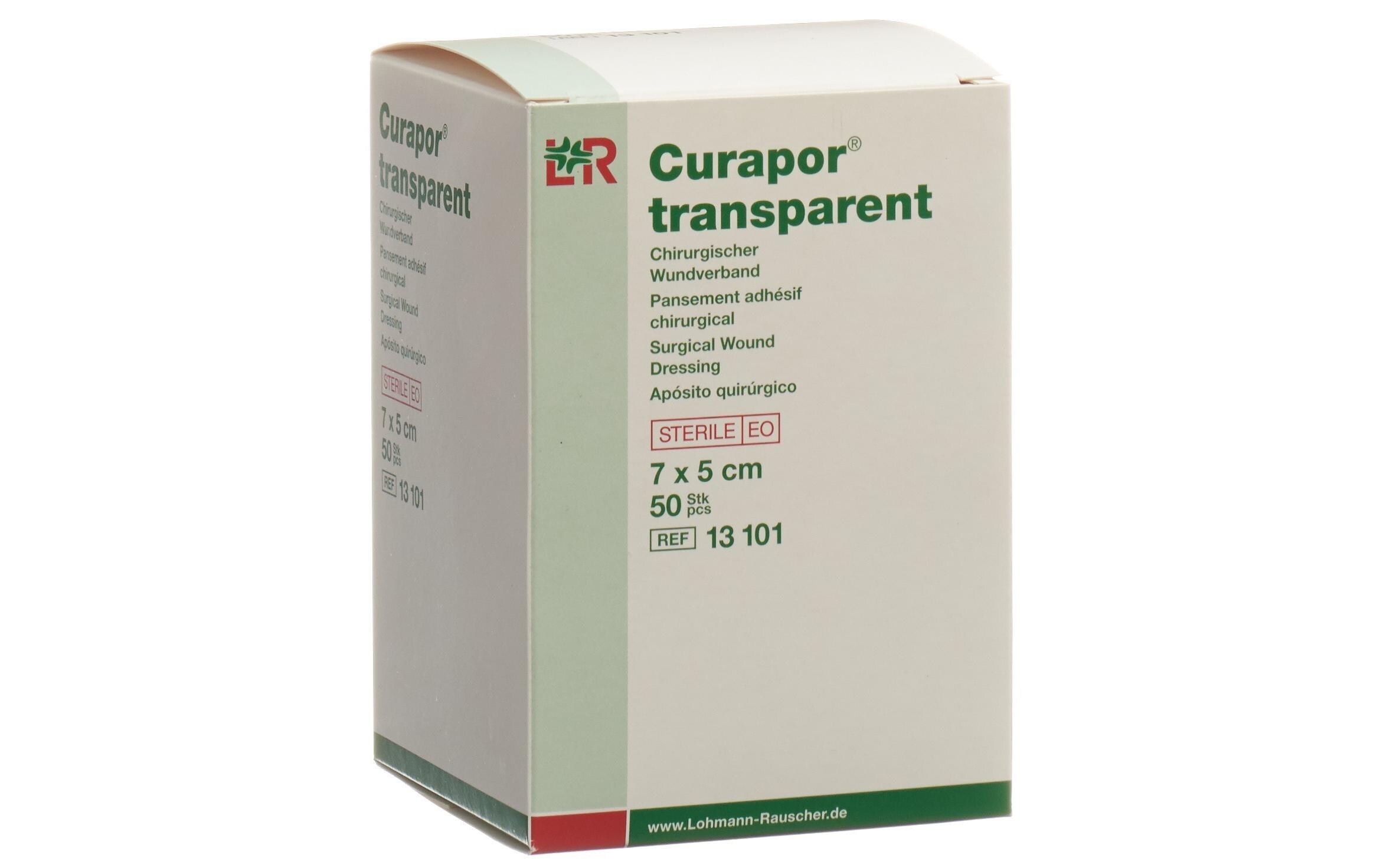 Curapor Wundverband steril transparent, 7 x 5 cm, 50 StückWeicher, wasserfester Wundverband
