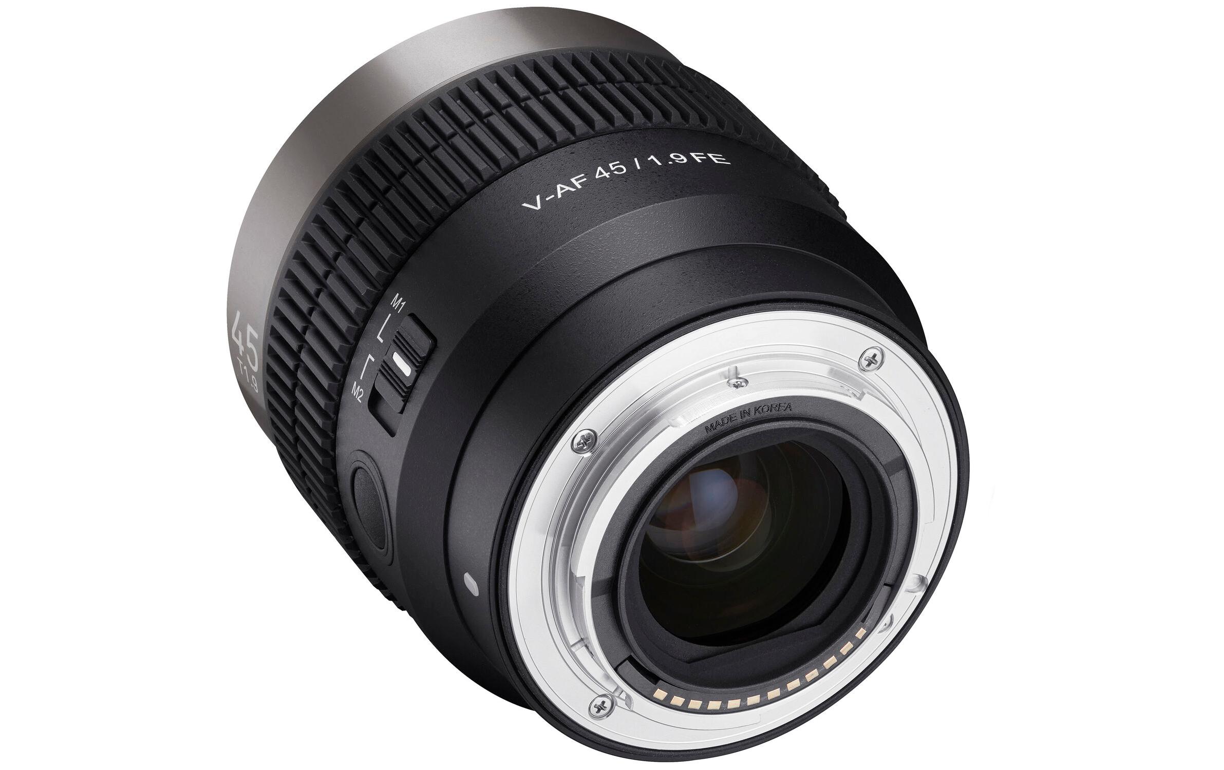 Festbrennweite V-AF 45mm T/1.9 FE – Sony E-Mount<br>Ultraleichtes, ultrakompaktes Kinoobjektiv mit Autofokus