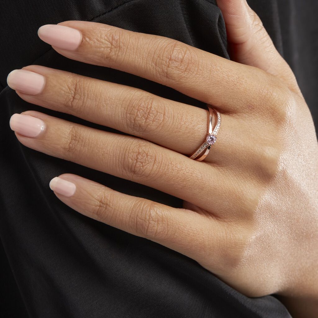 Bague Bertheline Argent Rose Oxyde De Zirconium
