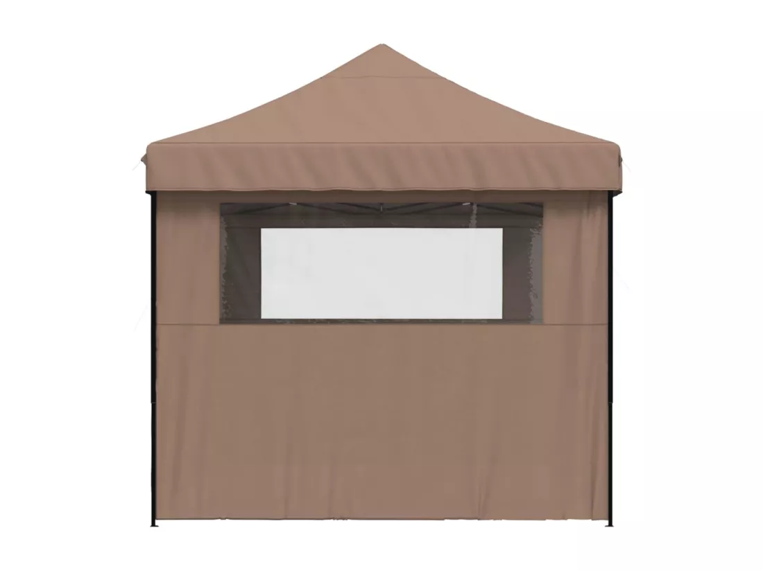 Tente de réception pliable escamotable avec 3 parois latérales