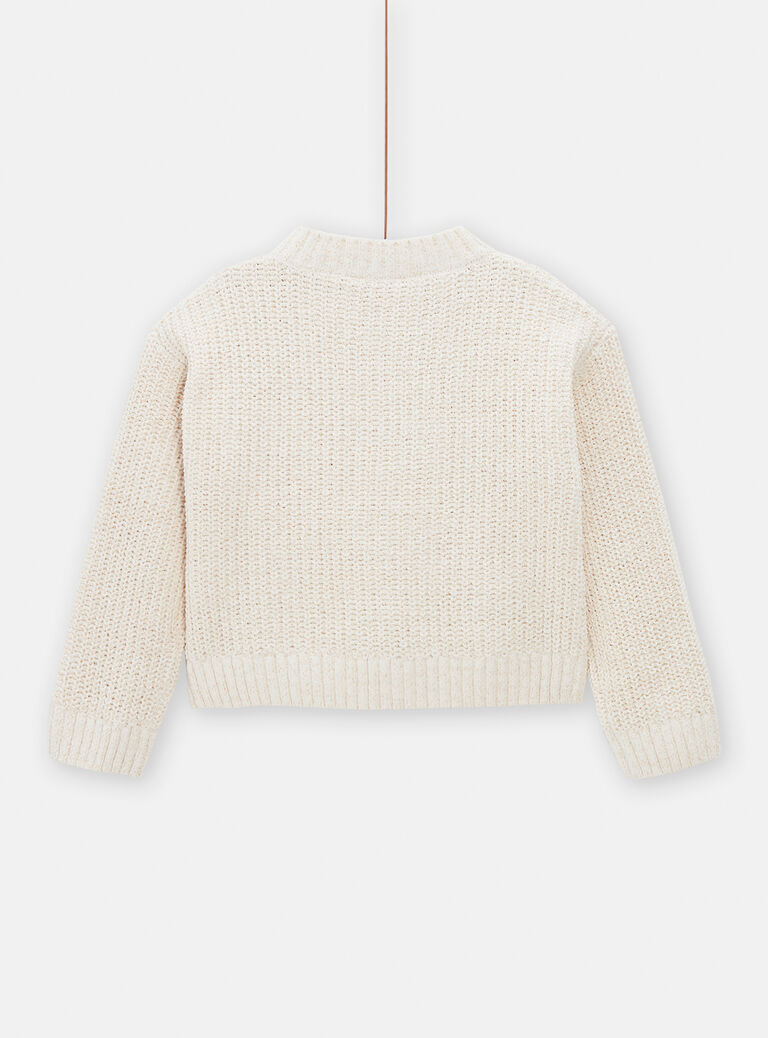 Cardigan en maille écru pour fille