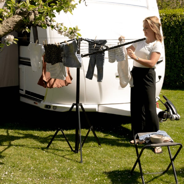 Séche linge parapluie noir avec pied et sac