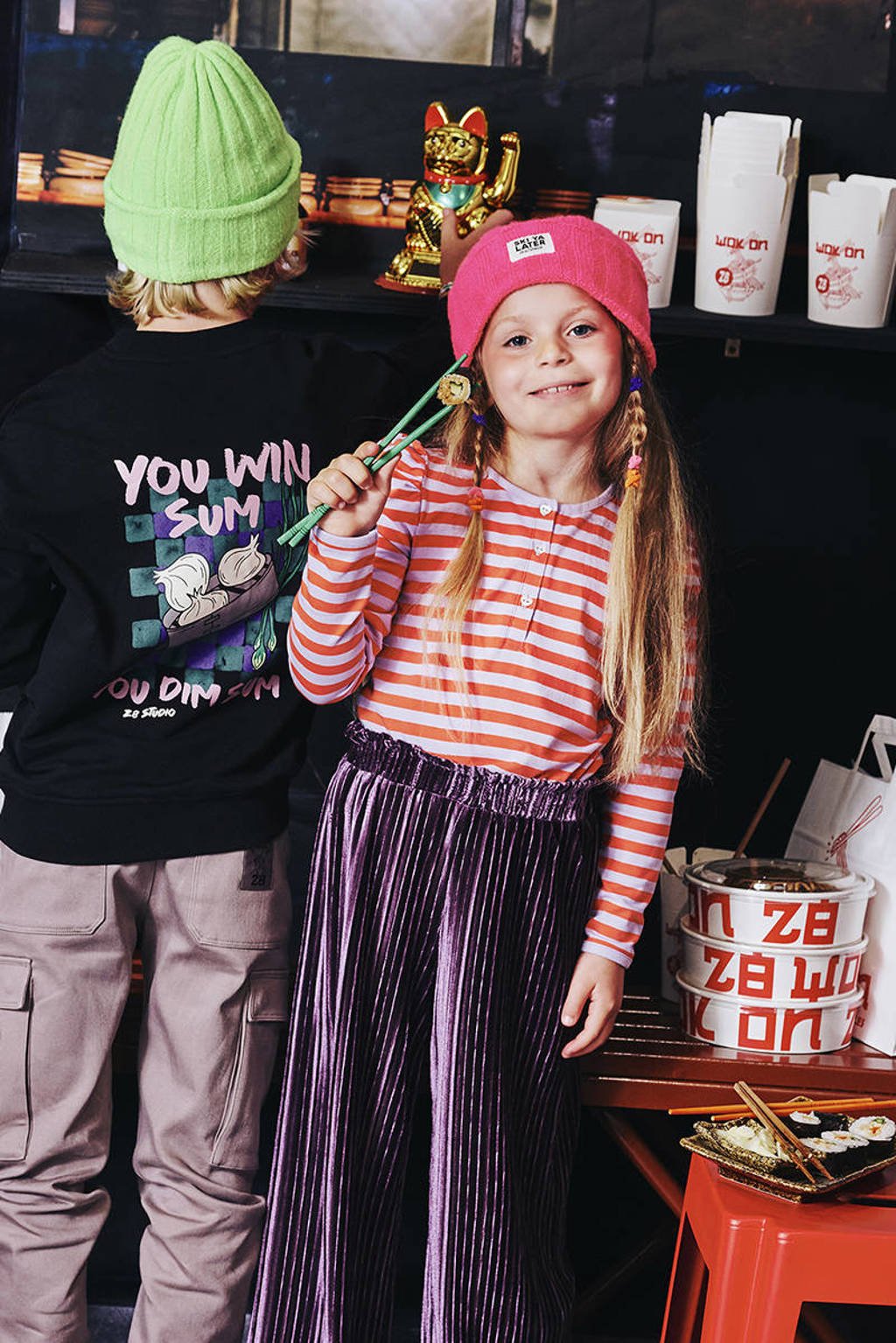 Z8 kids sweater Nikko met backprint donkerblauw