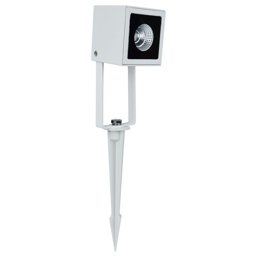 famlights | Vincent LED grondspot van aluminium in mat wit, 470 lumen