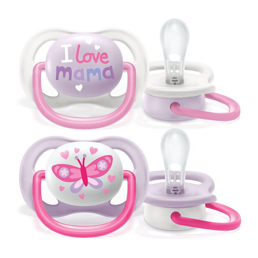 Sucette Ultra Air 0-6M Rose - 2 pièces - Ecru