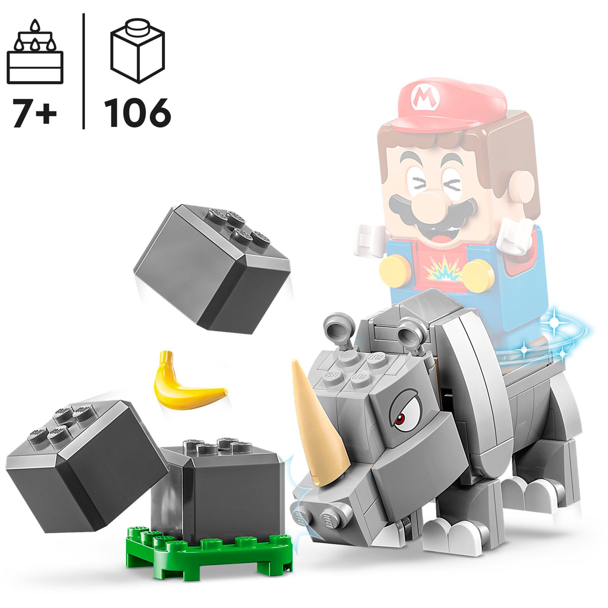LEGO Konstruktionsspielzeug Super Mario Rambi das Rhino - Erweiterungssset