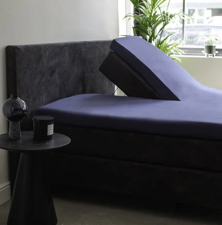 Hoeslaken Egyptisch Katoen Stretch - Splittopper - Navy