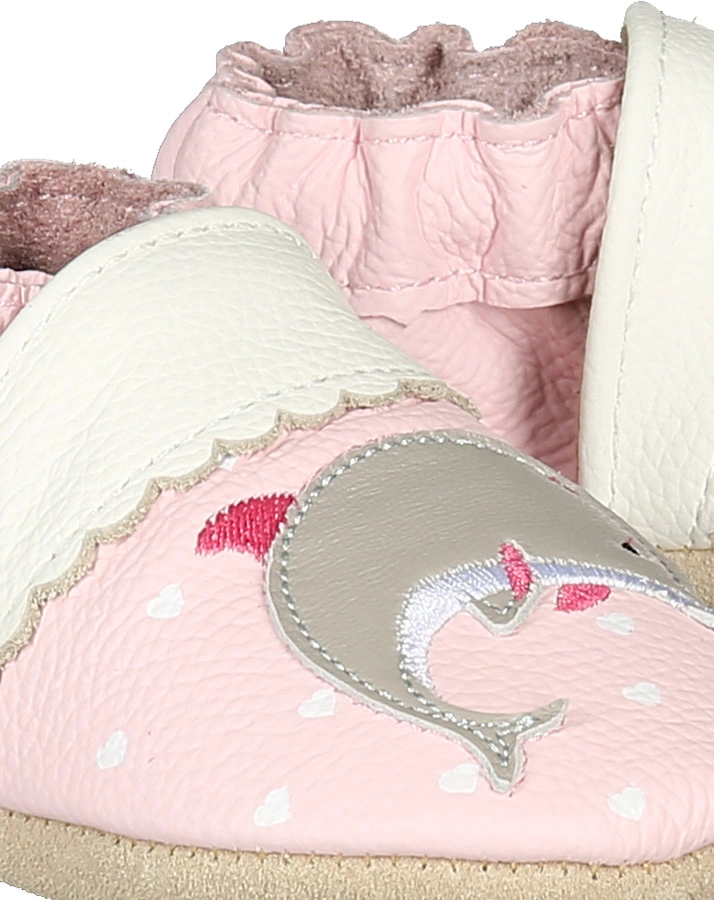 Krabbelschuhe CLASSICZ DOLPHIN HEARTS in rosa