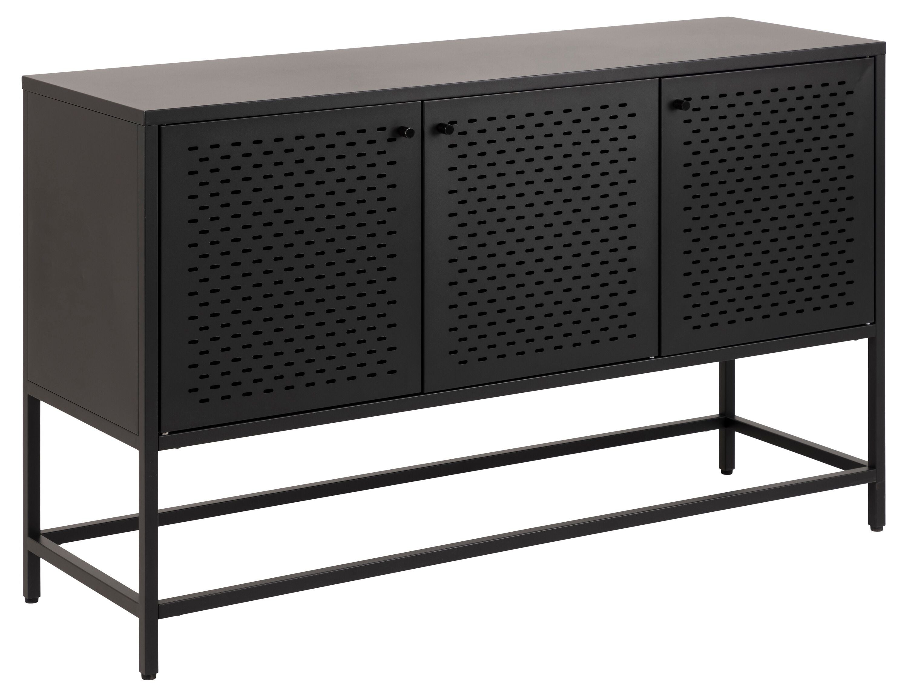 JAXTON Sideboard - Schwarz / B: 125.0 cm x T: 40.0 cm x H: 75.0 cm