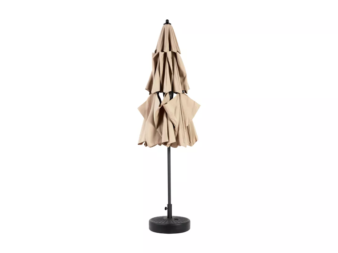Parasol déporté en acier - 100% tissu polyester - pour balcon jardin plage - Sans Base - 294x294x250cm - Kaki