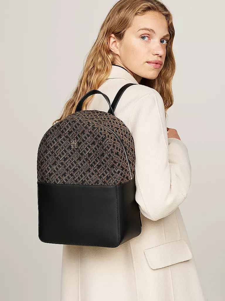 TOMMY HILFIGER Rucksack TH JACQUARD schwarz