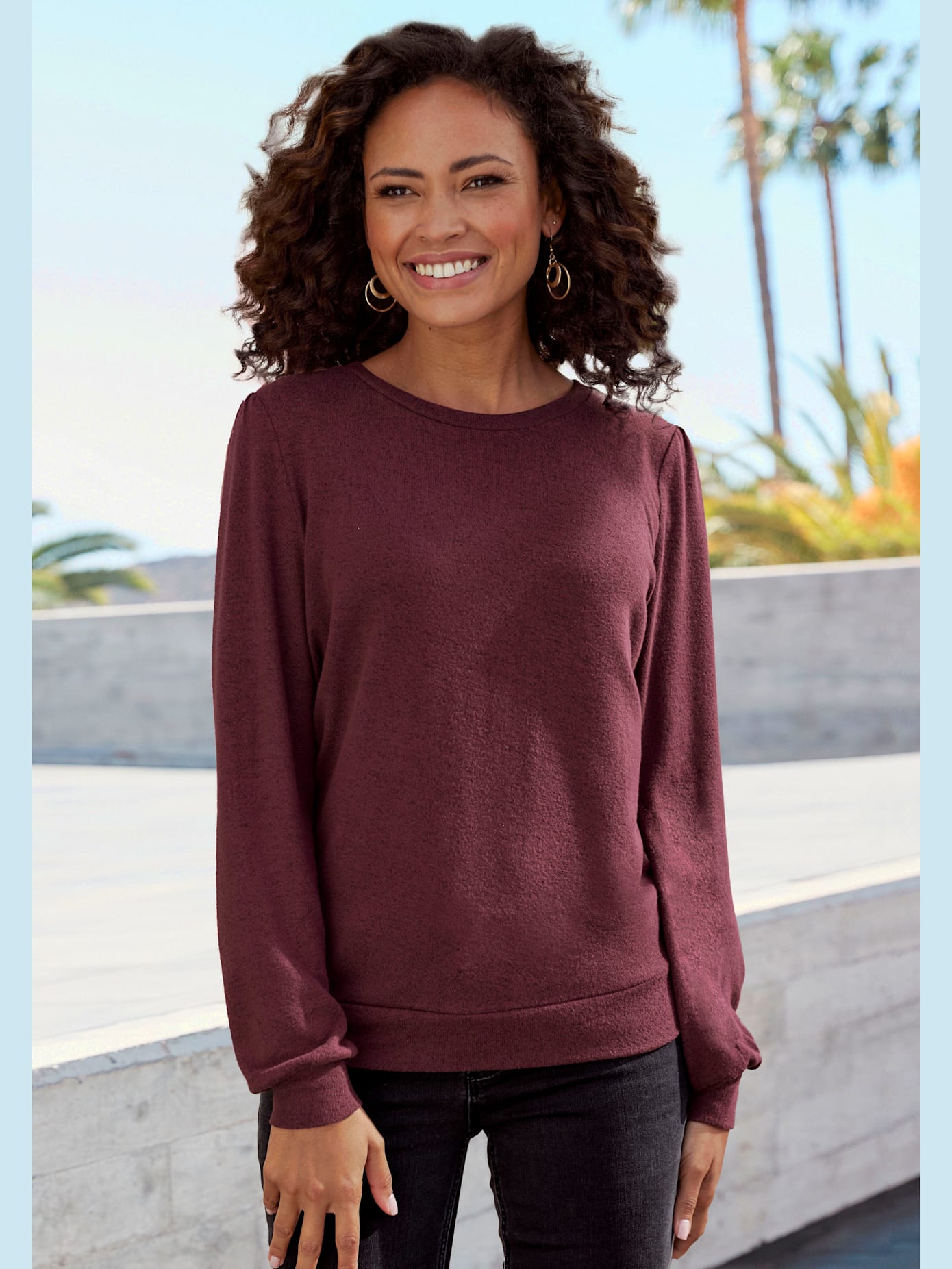 T-shirt manches longues t-shirt lascana qualité ultra-douce