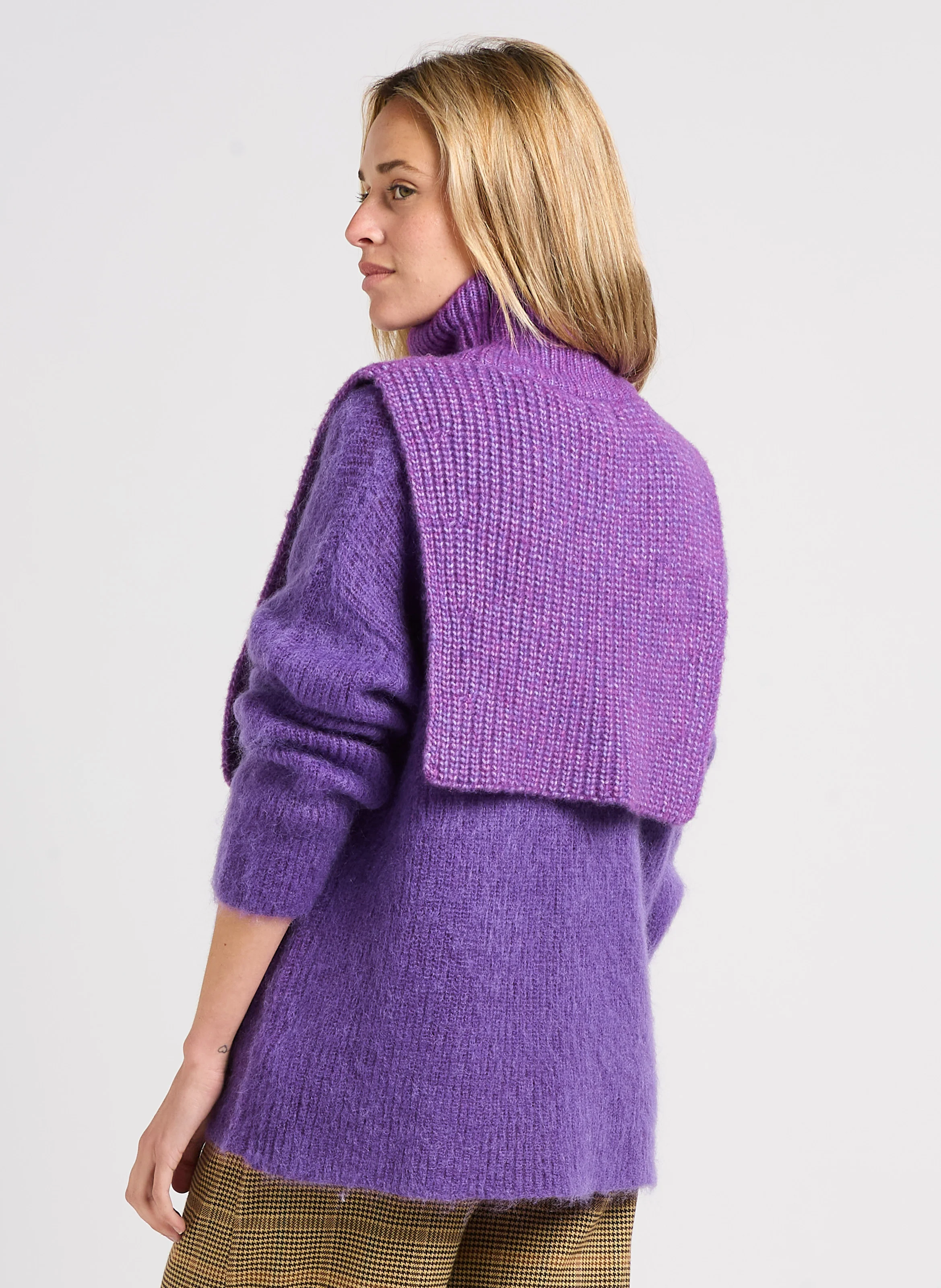 ARAVIS - Echarpe en laine mélangée | Violet