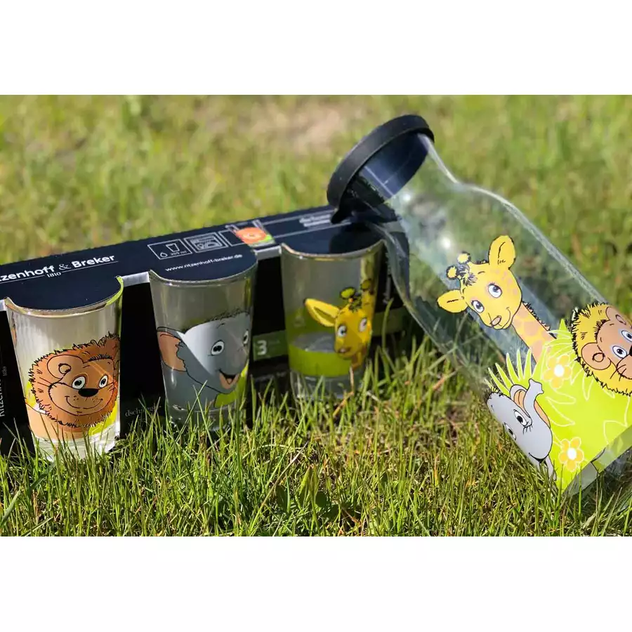 Ritzenhoff & Breker GmbH & Co. KG Kinderkaraffe Dschungeltiere 1200 ml transparent