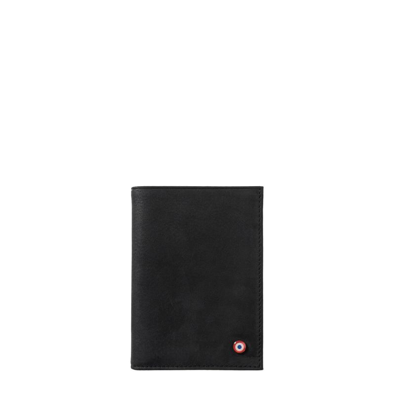 Petit Portefeuille Victor en cuir Nubuck Noir c'est noir