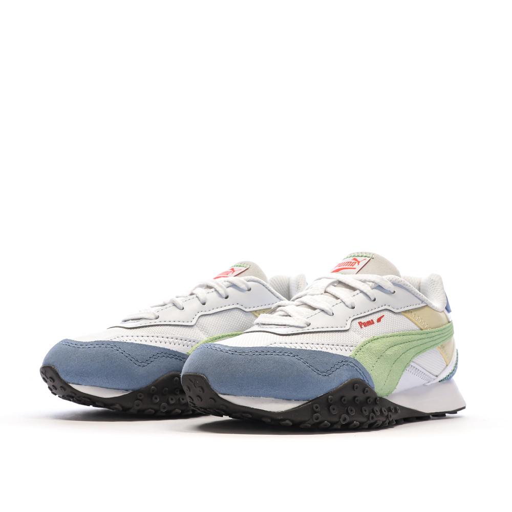 Puma Baskets Beige/Vert/Bleu Fille Puma Blktop