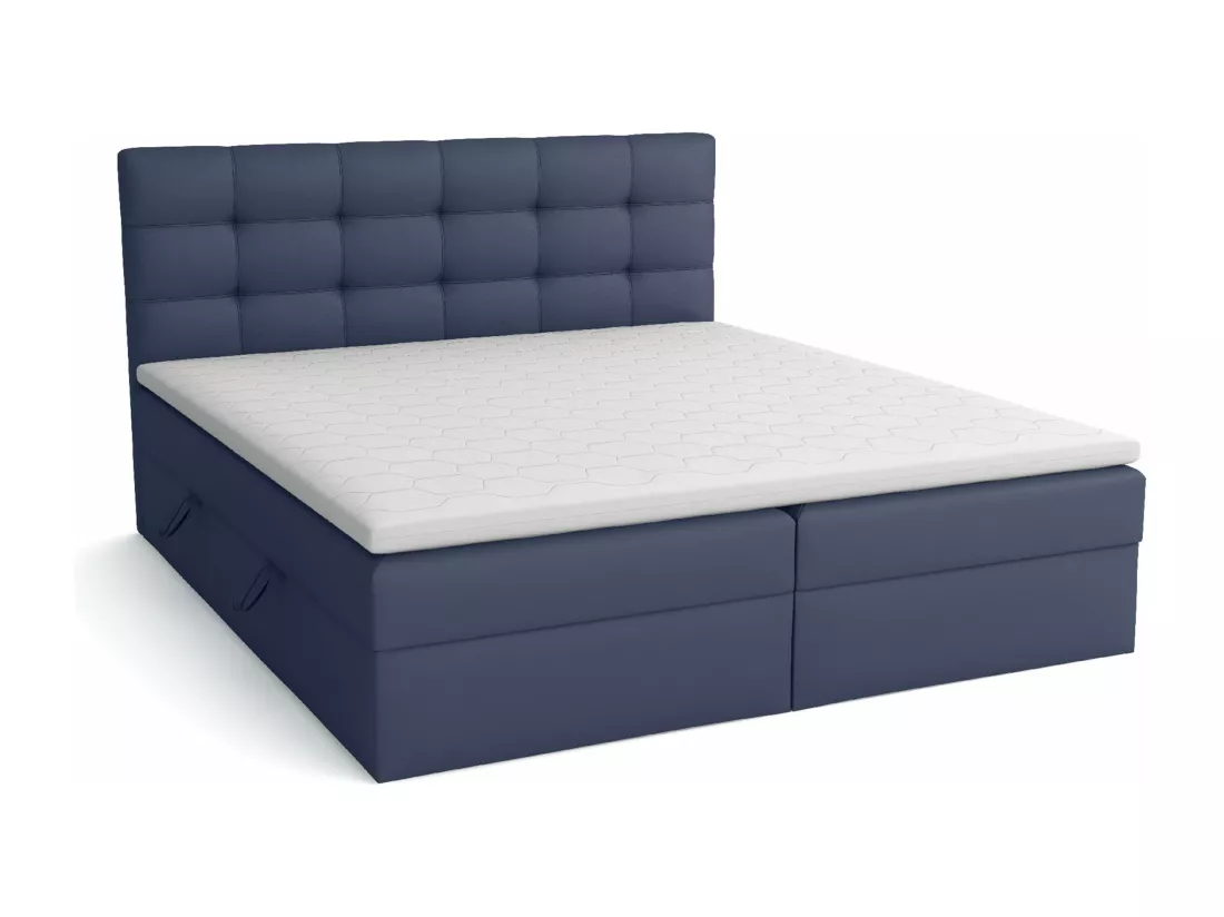 LIT BOXSPRING avec coffre de lit Glame 180x200 cm, Lux 20 (Bleu marine)