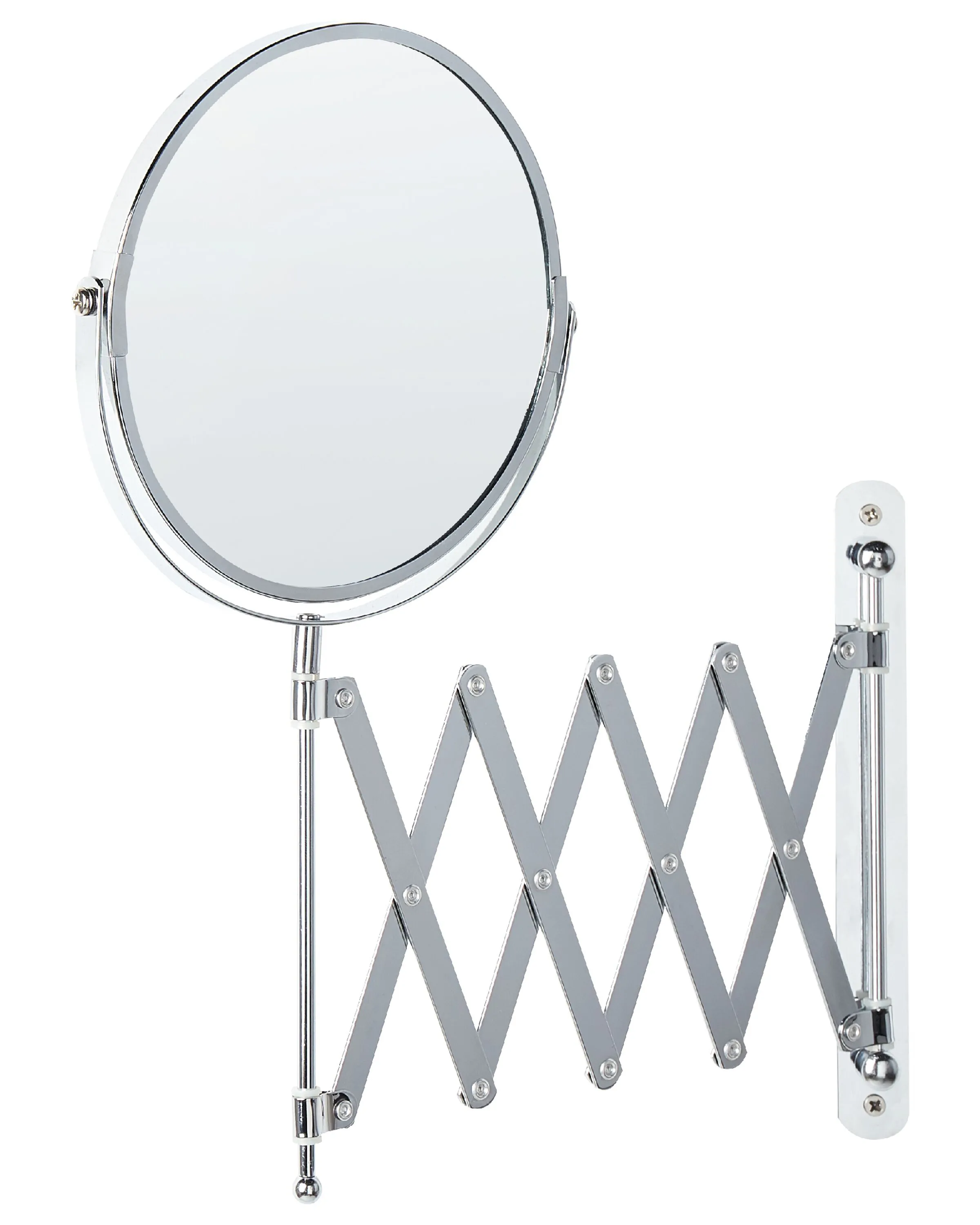 Uittrekbare hangende make-up spiegel YVELINES 57 cm 36 cm Metaal Zilver