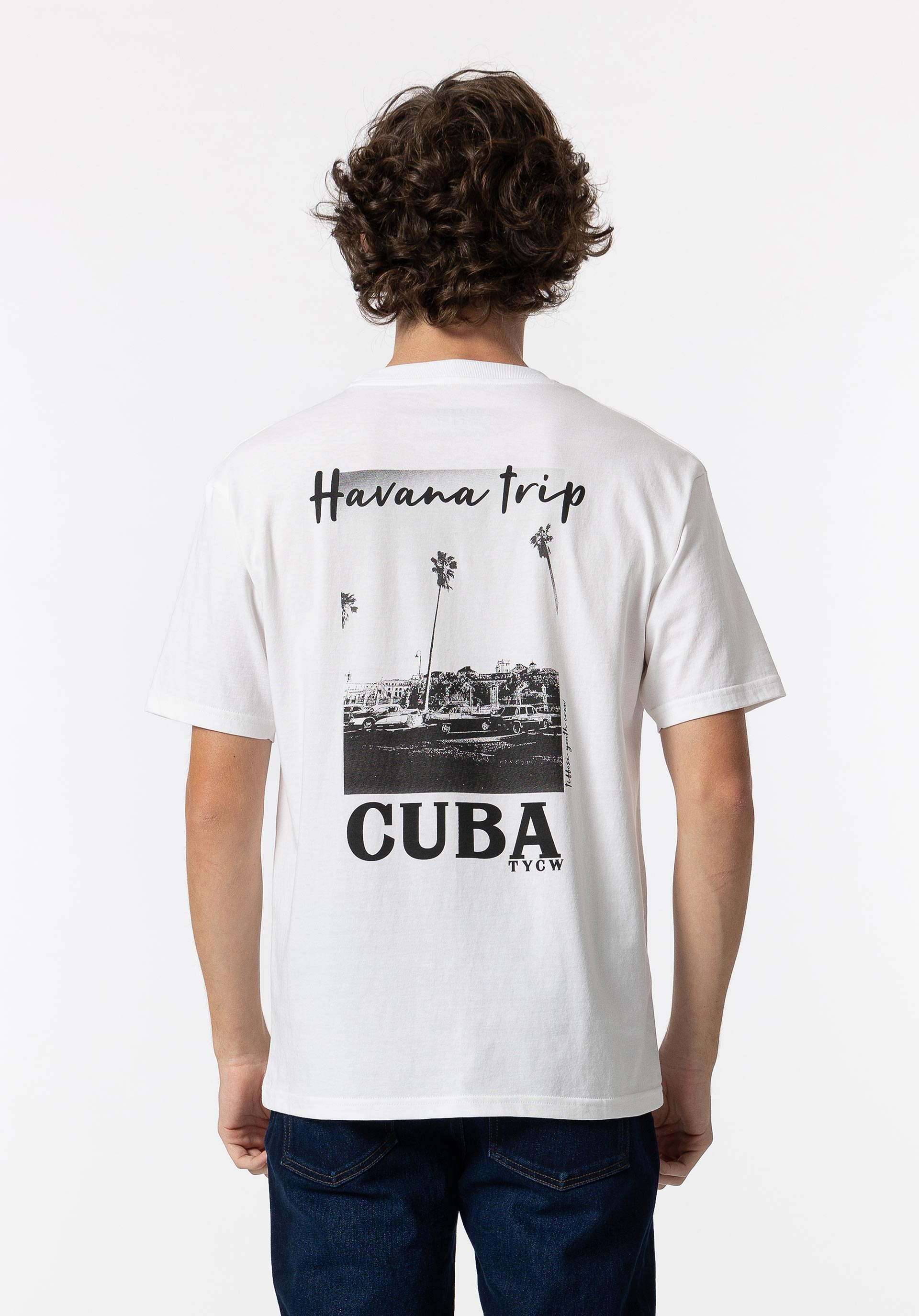 T-shirt com Estampado nas Costas
