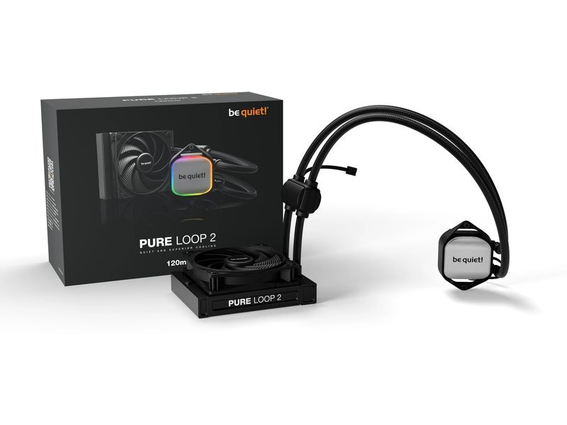 be quiet! Wasserkühlung Pure Loop 2 120 mm Leise All-in-One-Wasserkühlung mit dezenter ARGB-Beleuchtung