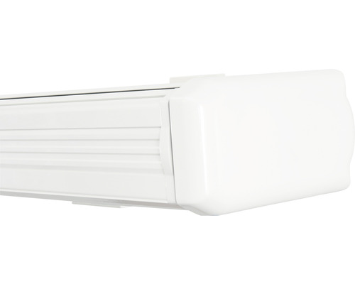 SOLUNA cassettescherm Exquisit 2,5x2 doekdesign 8204 frame RAL 9010 zuiver wit aandrijving rechts incl. motor en wandschakelaar