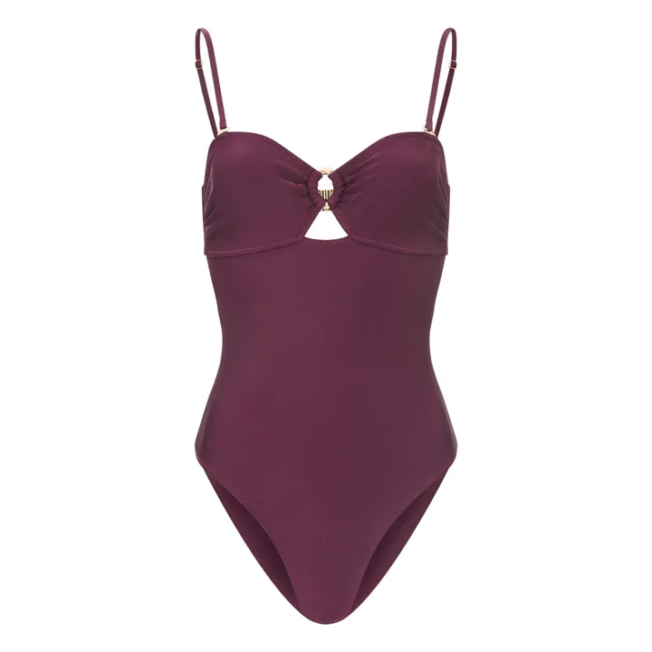 Alma Deia Maillot de bain 1 pièce Bandeau | Aubergine