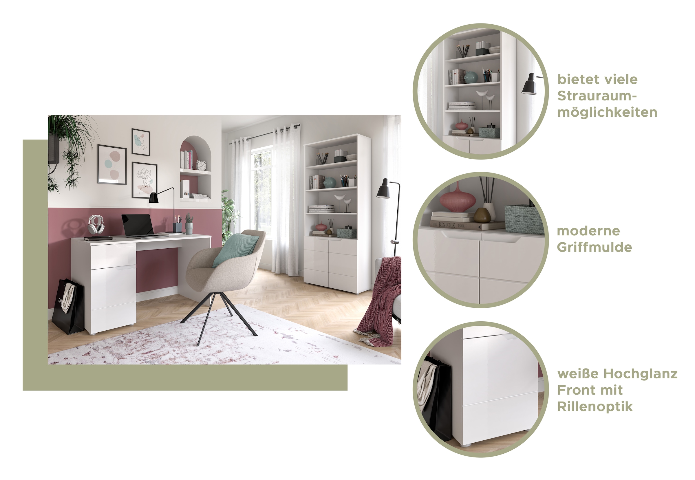 INOSIGN Aktenschrank »CAPRI, 2 Türen inkl. eingefasster Griffmulde, 5 Einlegeböden« Mehrzweckschrank, Aktenregal, Regal, Stauraumregal, Universalschrank