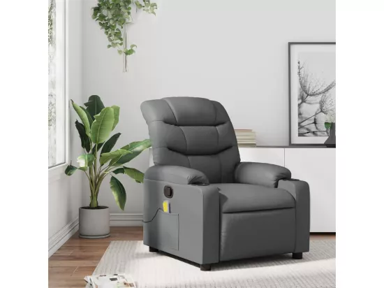 Fauteuil massant inclinable Gris Similicuir