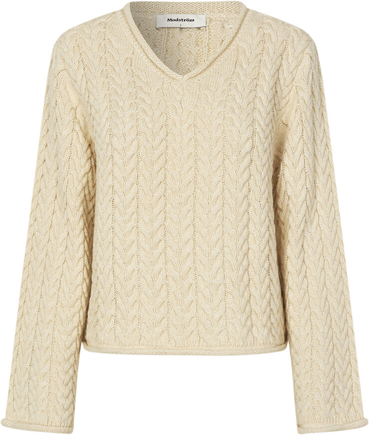 Modström KurtisMD Alpaca blend v-neck Summer sand