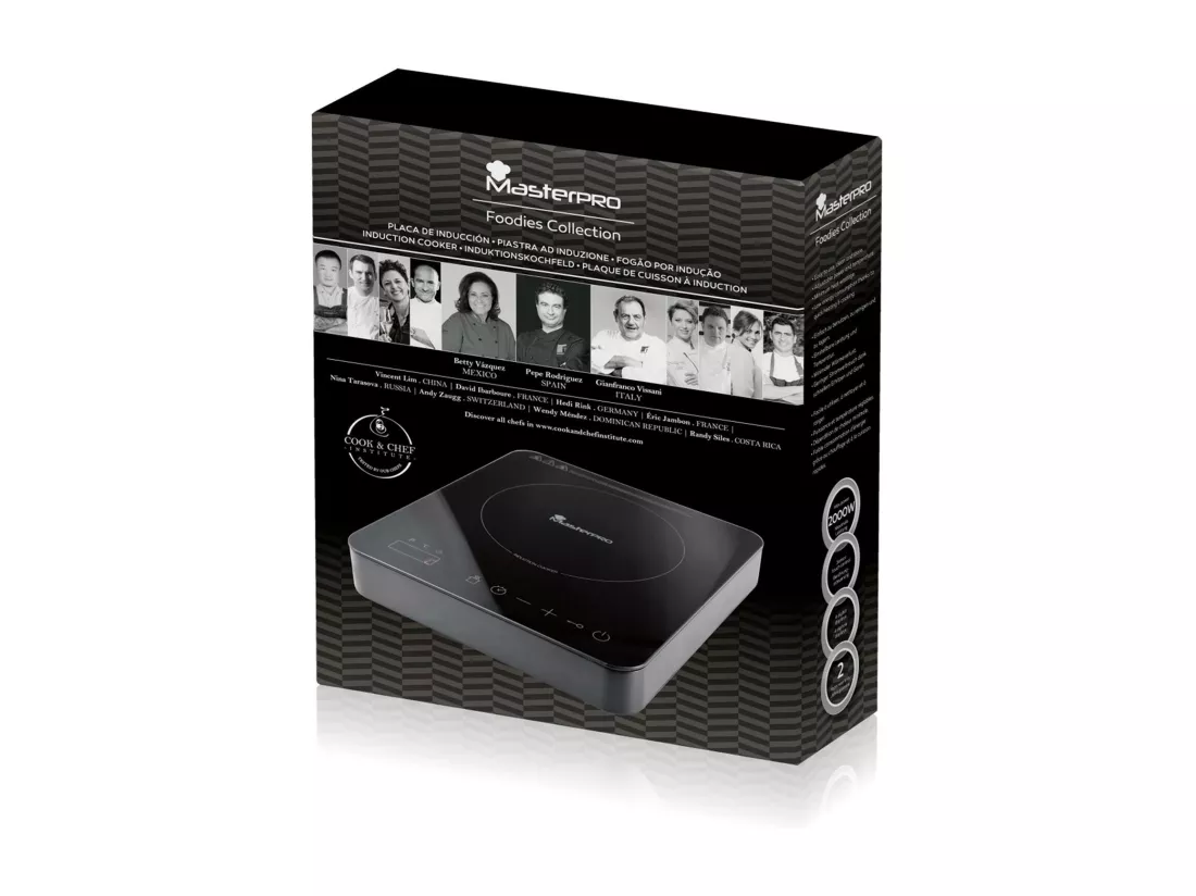 Plaque à induction FOODIES 27x31x6,5cm avec 10 vitesses de 2000W MasterPRO