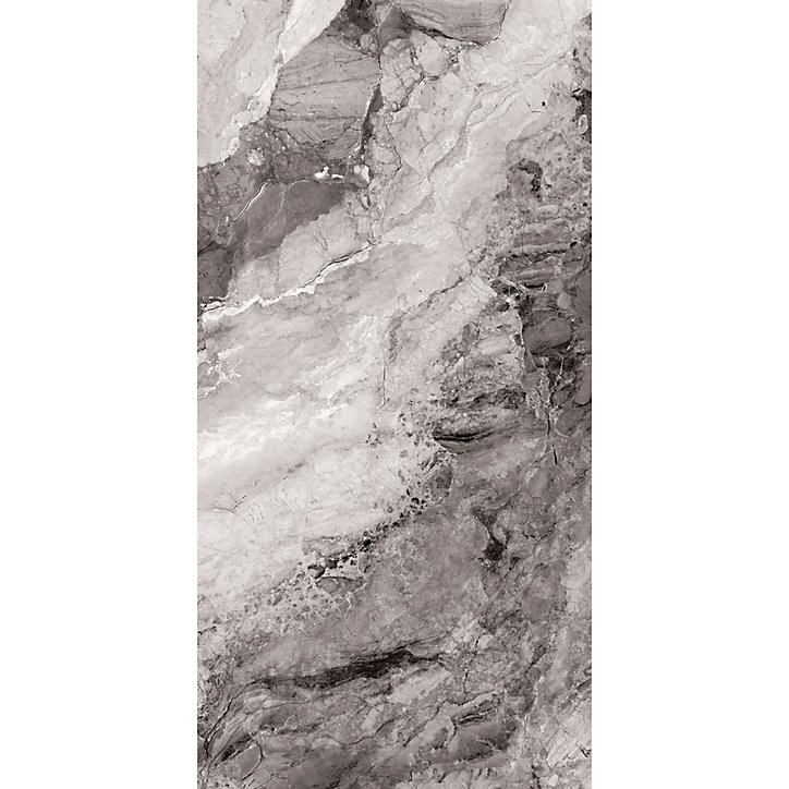 Carrelage sol et mur noir brillant Mineral 60 x 120 cm