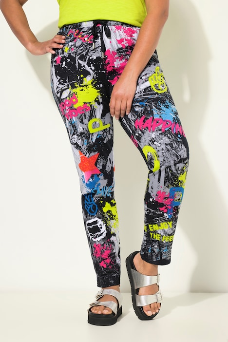 Joggpants, Sweat, bunter Mustermix, Elastikbund