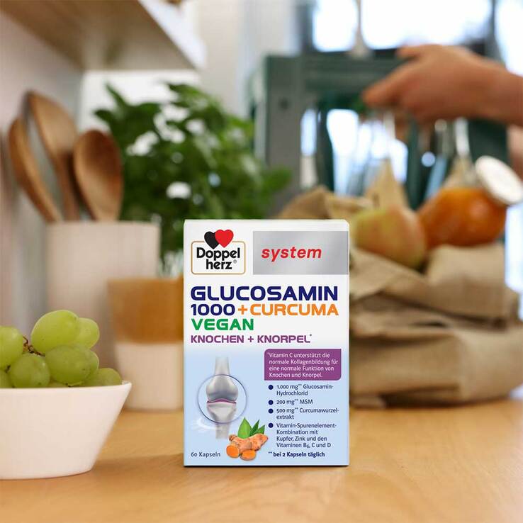 Doppelherz Glucosamin 1000 + Curcuma vegan syst.Kapseln , 120 St