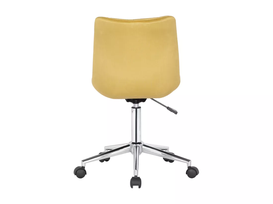 Chaise de bureau - Velours & Métal chromé - Jaune - Medford
