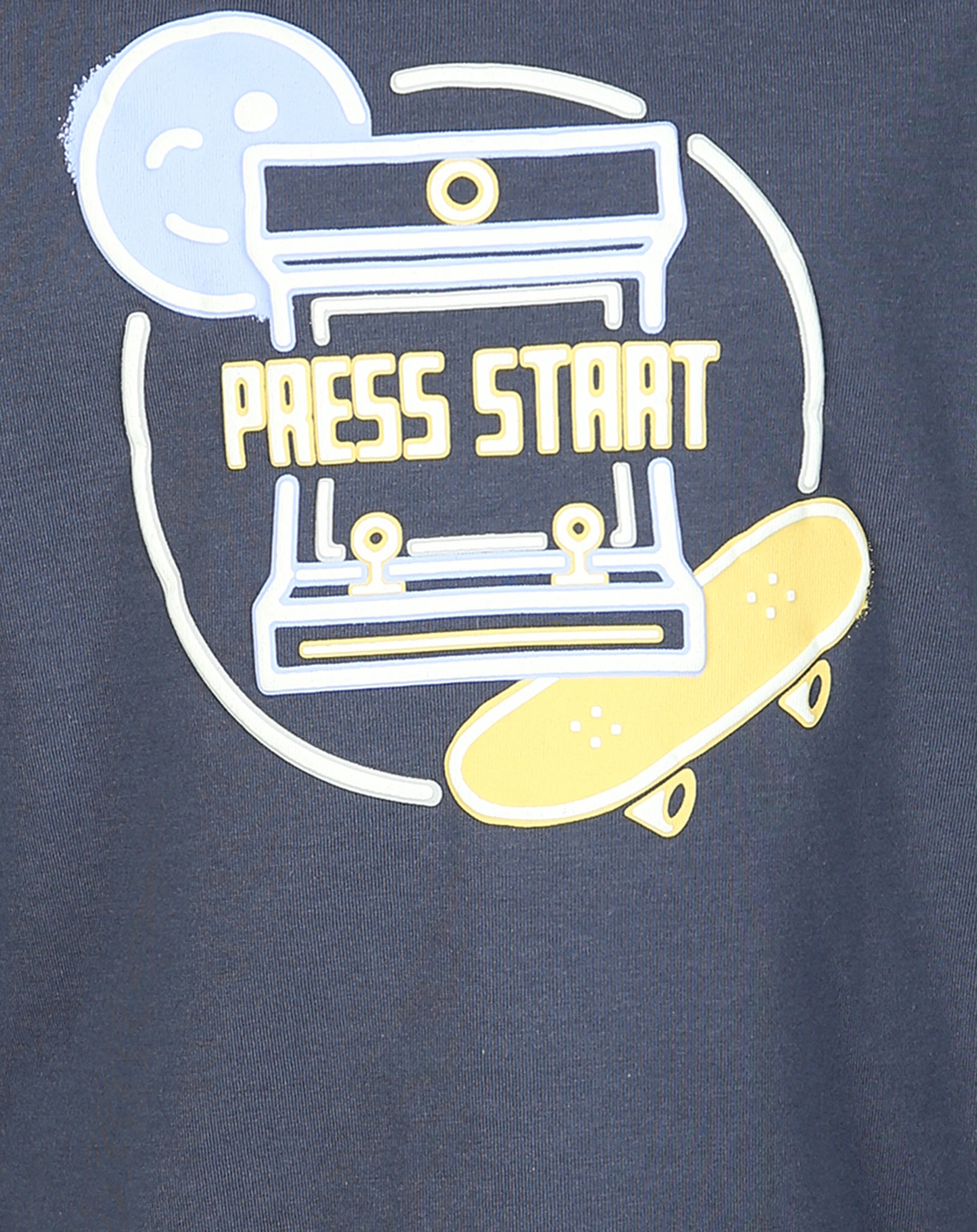 T-Shirt PRESS START in dunkelblau