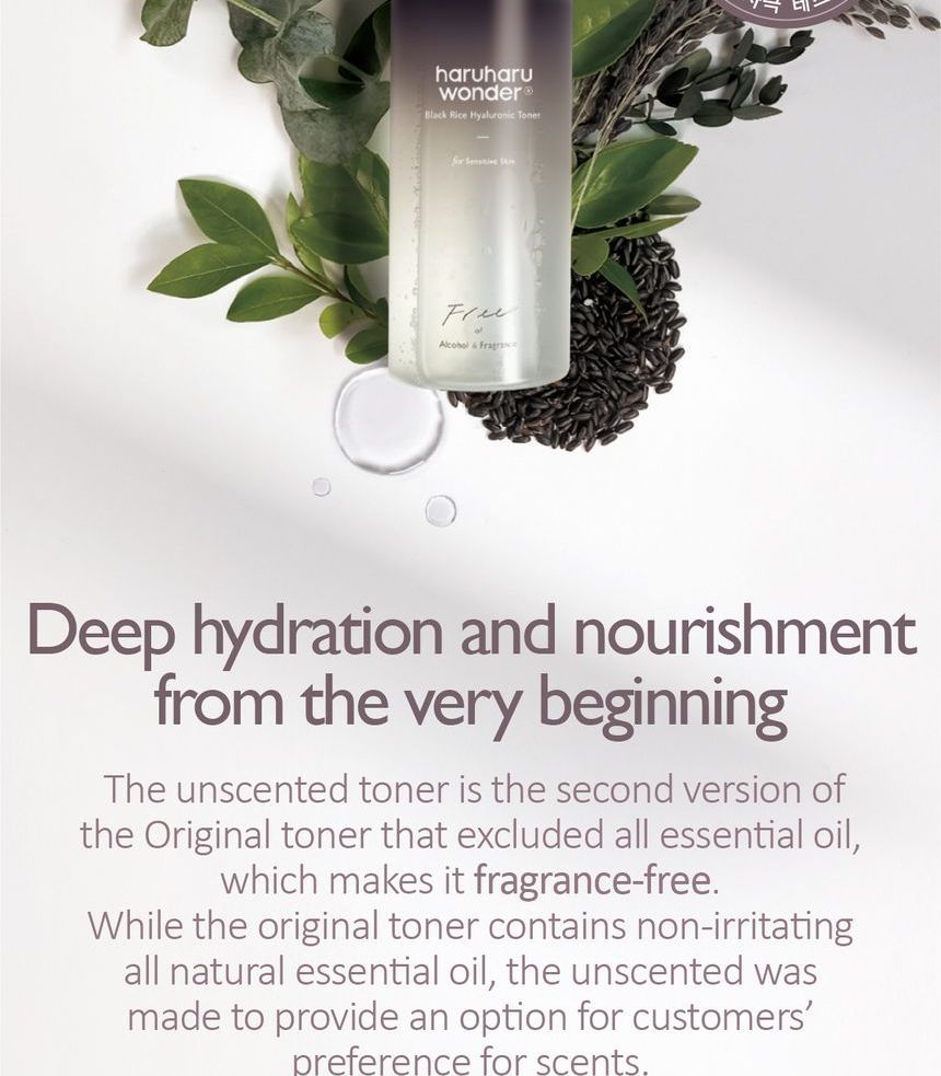 haruharu wonder - Zwarte rijst hyaluronzuur toner zonder parfum