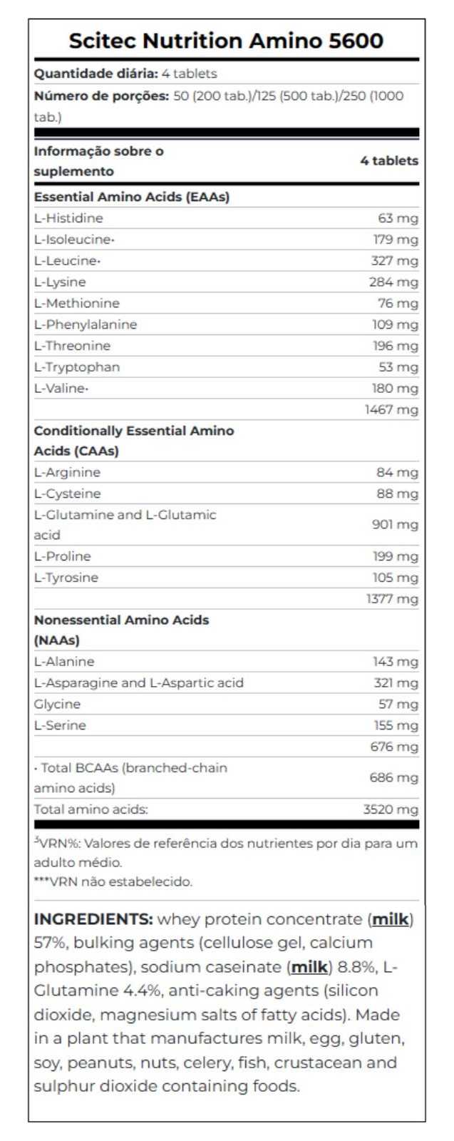 Scitec Nutrition Amino 5600 200 comprimidos