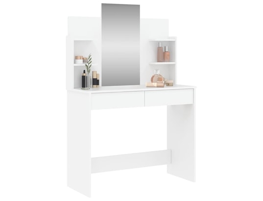 VIDAXL - Coiffeuse avec miroir blanc 96x39x142 cm
