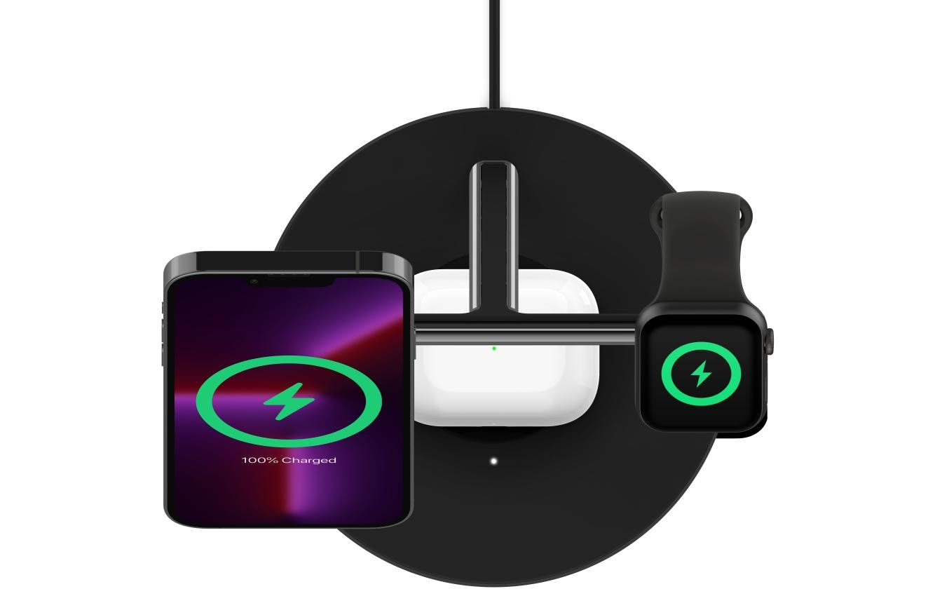 Wireless Charger Boost Charge Pro 3-in-1 15W Schwarz<br>MagSafe 3-in-1 Wireless-Ladegerät mit schneller Ladefunktion