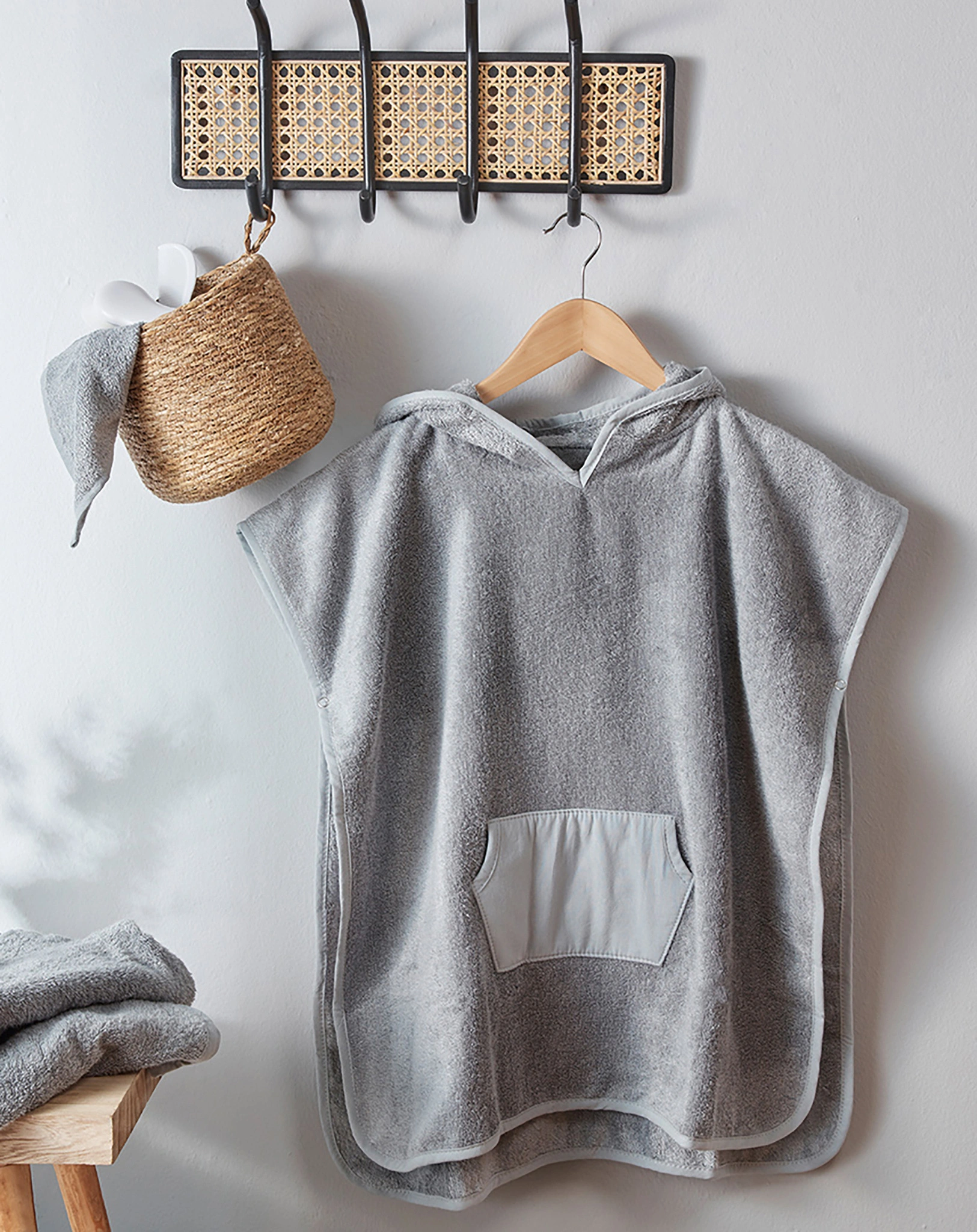 Baby-Badeponcho STONE (68x62) in grau