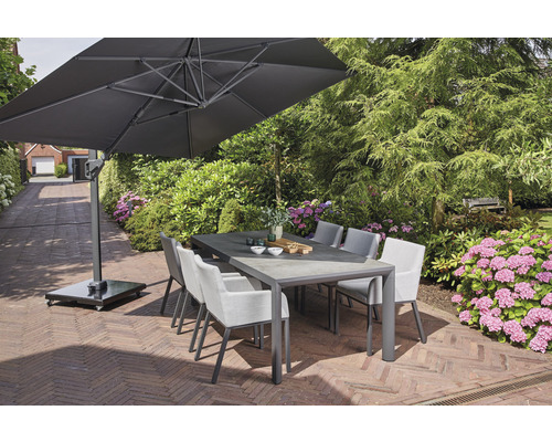Sunset N+ zweefparasol, 350 x 260 cm, natuurlijk polyester