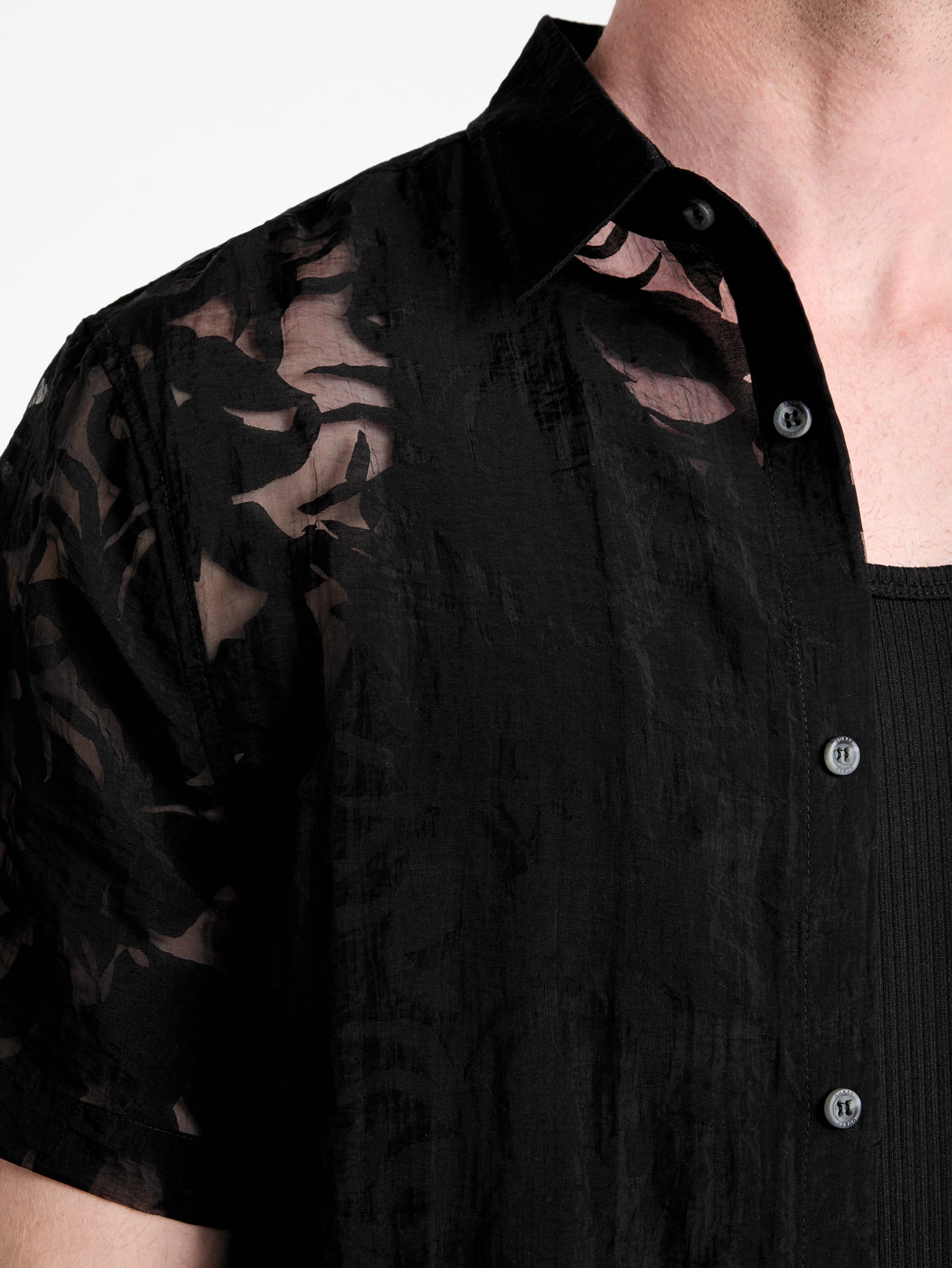 Camisa Floral Devore Burnout