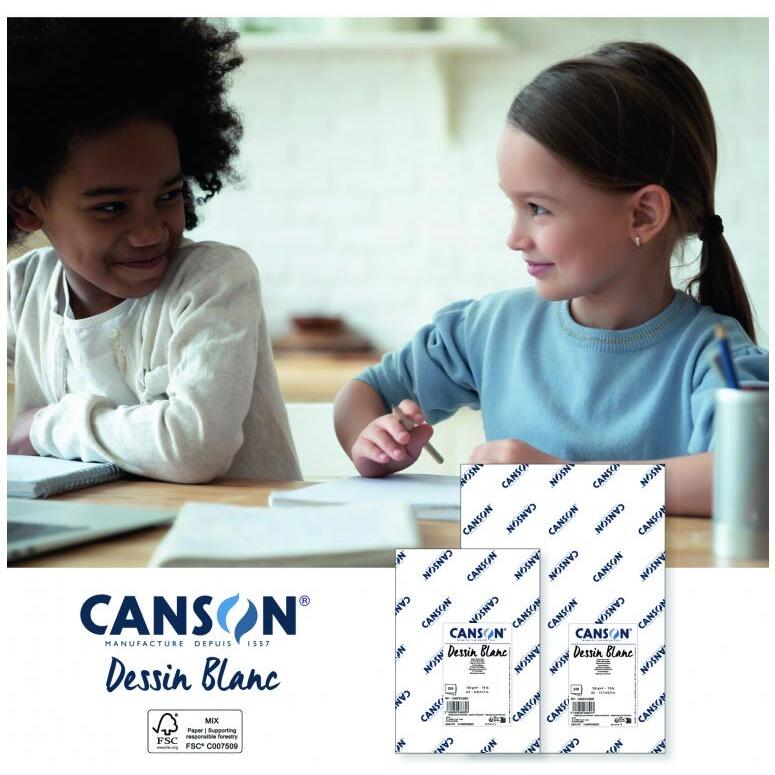 Ramette papier dessin canson a grain 50x65 cm 160g 250     feuilles