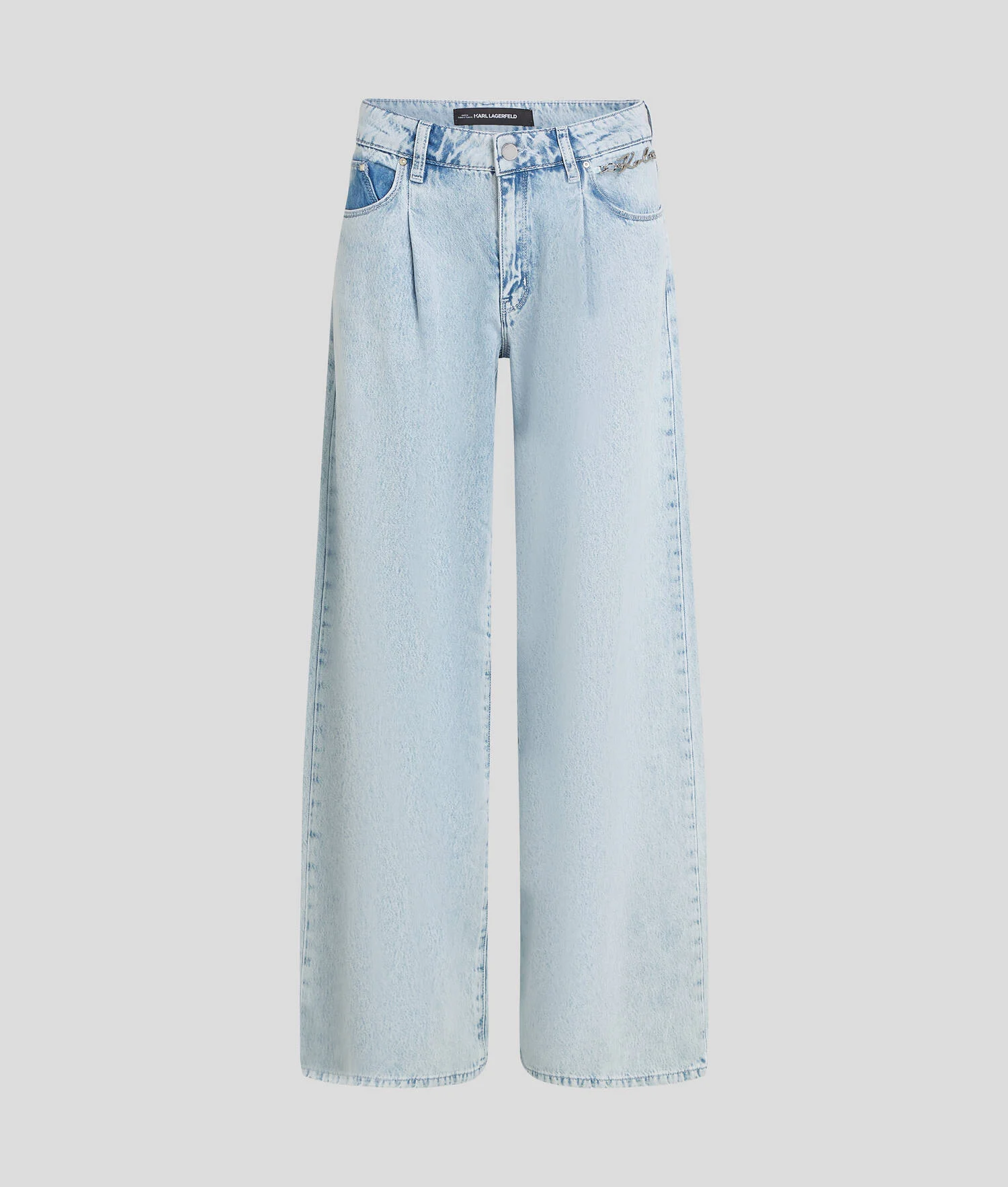 JEAN JAMBES LARGES TAILLE MI-HAUTE - Denim Bleu Clair