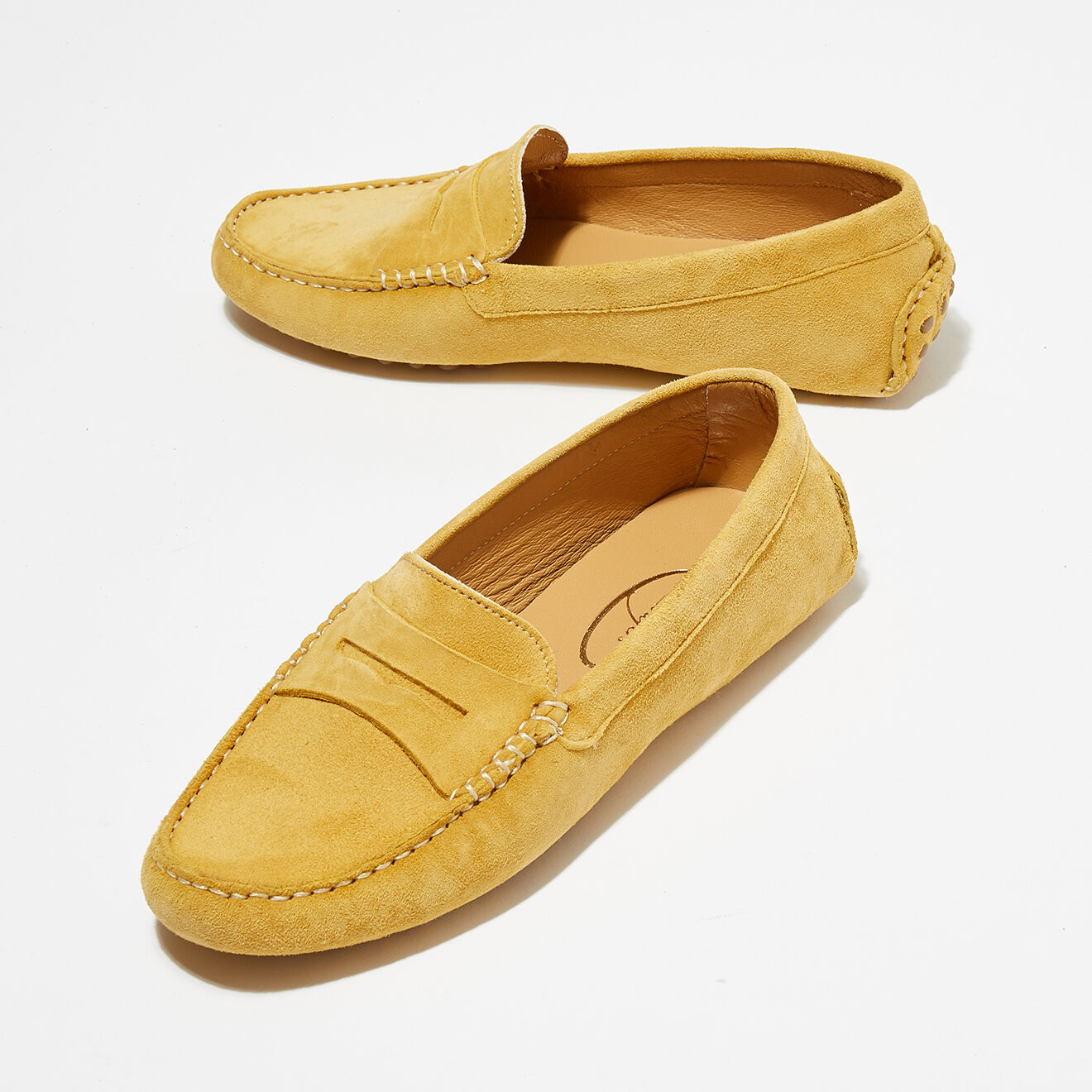 Loafers Mocassins en Velours de Cuir Miss Daim  jaunes