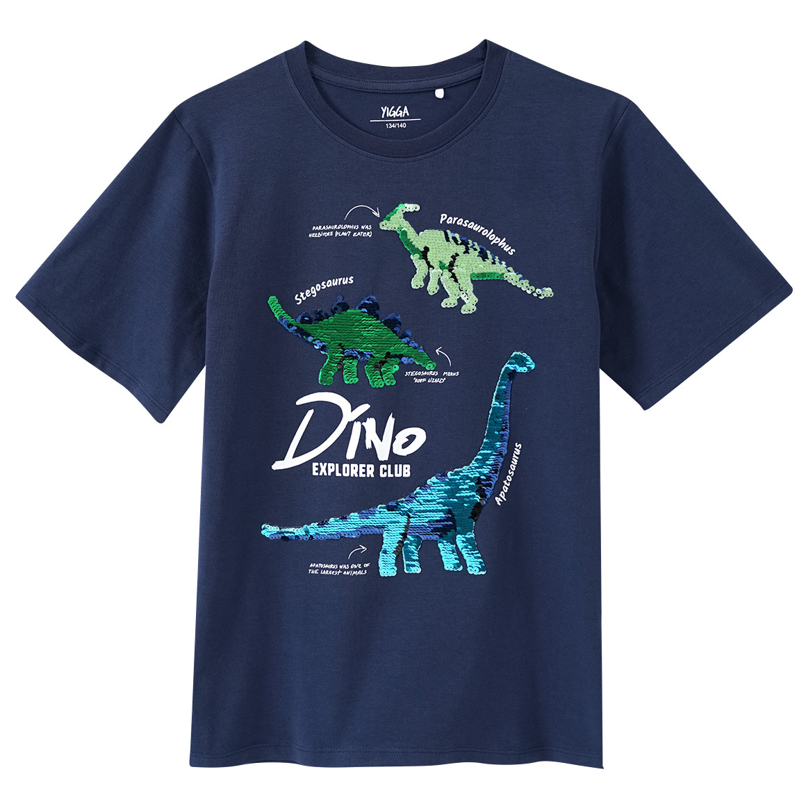 Yigga Jungen T-Shirt mit Wendepailletten dunkelblau