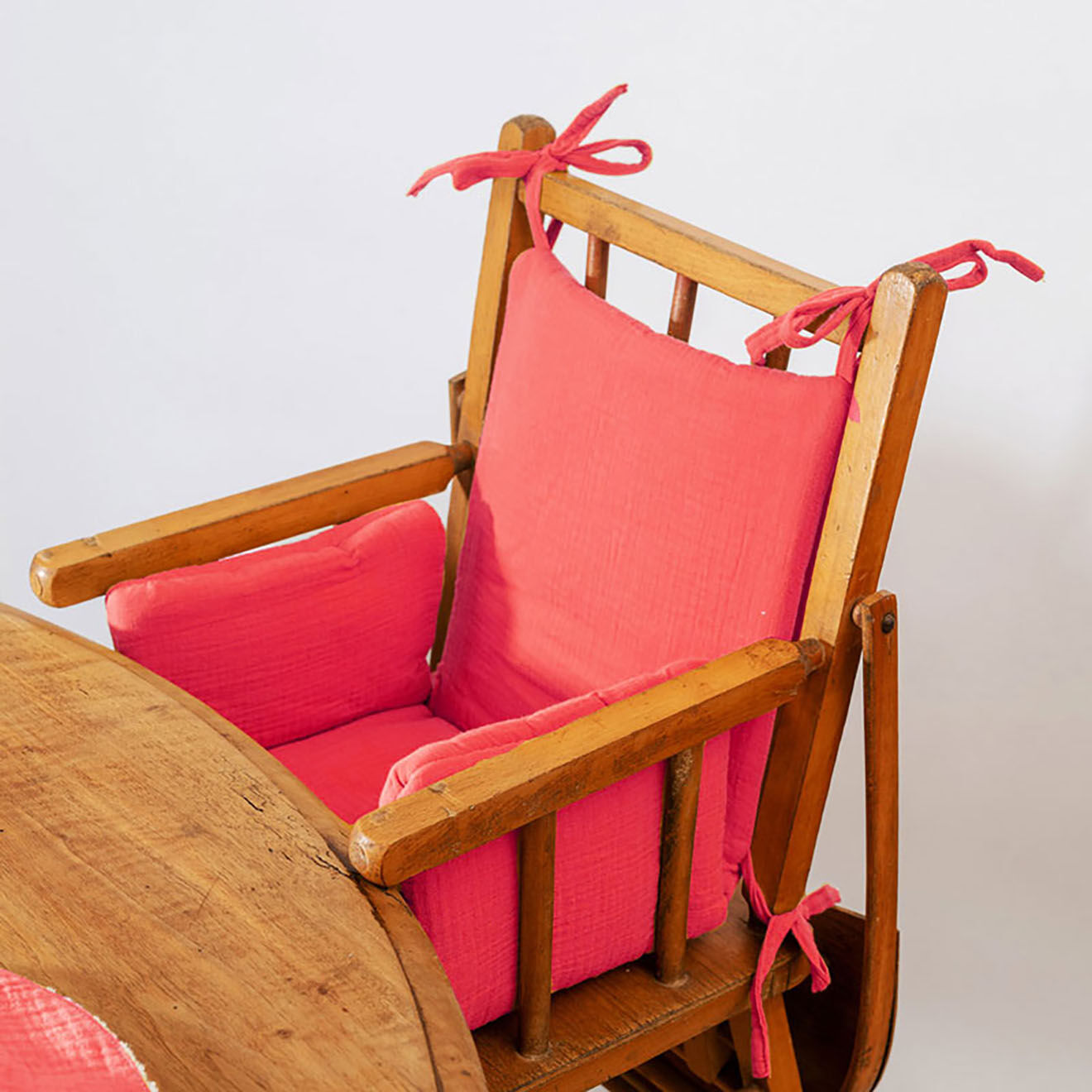 Papate Coussin de Chaise Haute en Coton Bio fraise - 31x16x27 cm