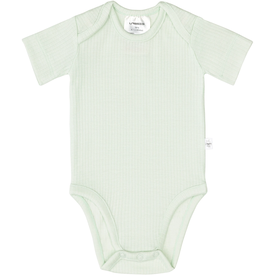 LÄSSIG Baby Body kurzarm gerippt mint