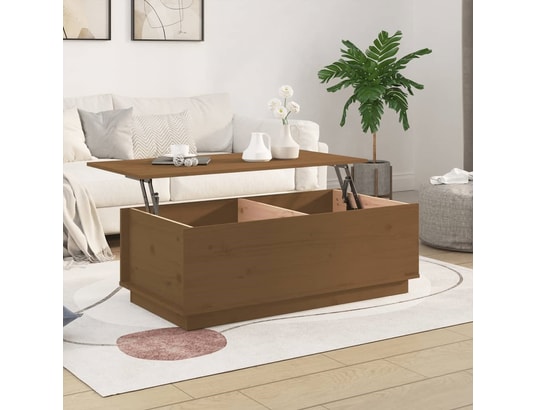 VIDAXL - Table basse marron miel 100x50x35 cm bois massif de pin