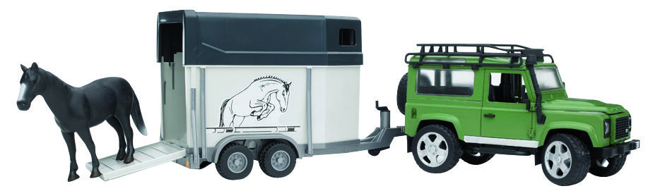 Bruder Land Rover met Paardentrailer - Auto